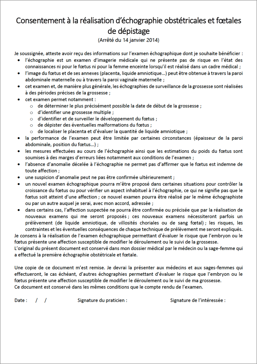 consentement echographie